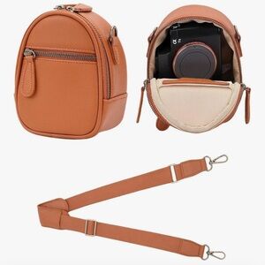Divvia - Small Camera Sling Crossbody Bag,PU Leather Waterproof & Protective